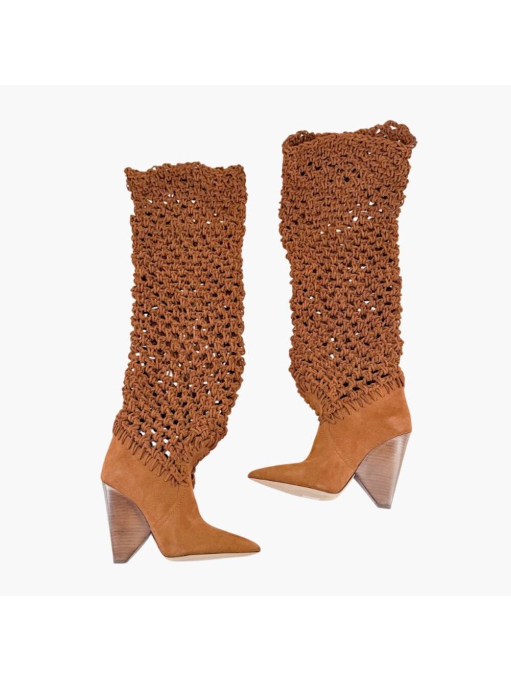 Saint Laurent Niki Twine Soho Slouchy Knee Boot Brown Suede Western Size 38 US 8 - Picture 7 of 14